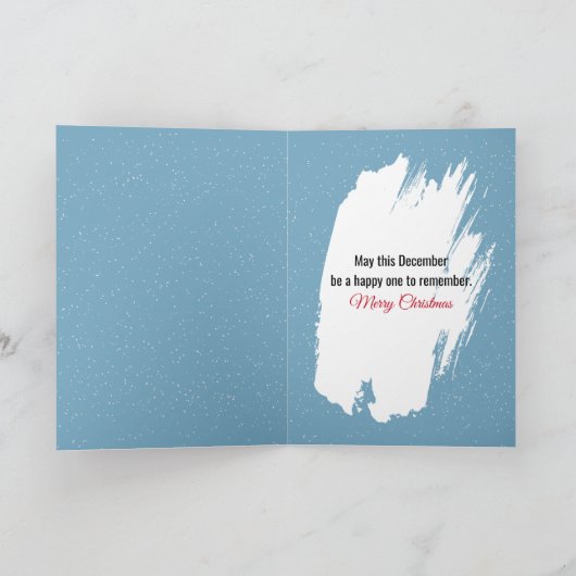 Carte Penguins de famille de Noël avec un panneau en boi (Intérieur)