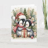 Carte Penguins de Noël 5 (Devant)