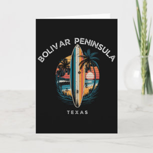 Carte Péninsule de Bolivar Texas Hommes Femmes Surfant