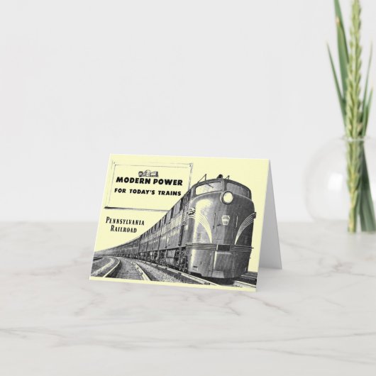Carte Pennsylvania Railroad Modern Train Power Note Card (Devant)