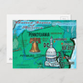 Carte Pennsylvania USA (Devant / Derrière)