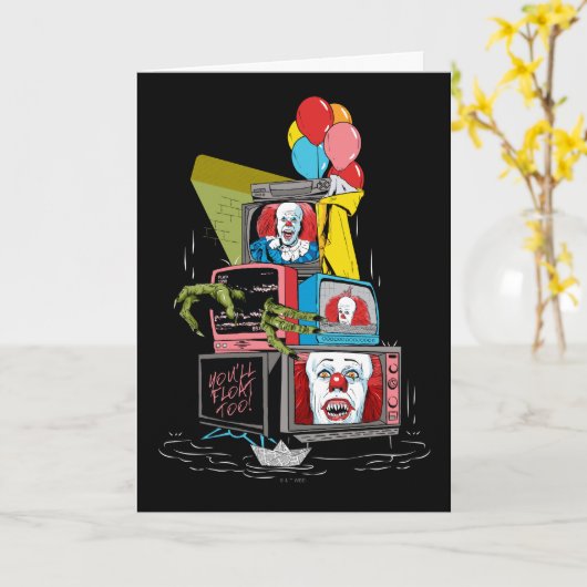 Carte Pennywise TV Stack classique - vous flotterez trop (Fleur jaune)