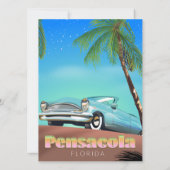 Carte Pensacola, floride affiche de voyage de style vint (Dos)