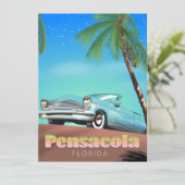 Carte Pensacola, floride affiche de voyage de style vint (Debout devant)
