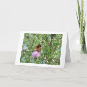 Carte Pensant à la fleur vous, d'ami, de papillon et de