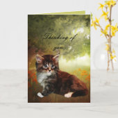 Carte "Pensant à toi" Chat Chaton (Fleur jaune)