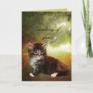 Carte "Pensant à toi" Chat Chaton