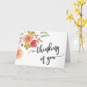 Carte pensant à vous condoléances endeuillée perte aimée (Fleur jaune)