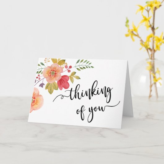 Carte pensant à vous condoléances endeuillée perte aimée (Fleur jaune)