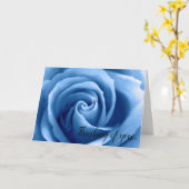 Carte Pense à toi Rose Bleue (Fleur jaune)
