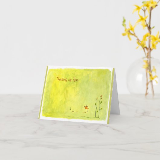 Carte Pensée à vous (Fleur jaune)