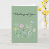 Carte Pensée à vous (Fleur jaune)