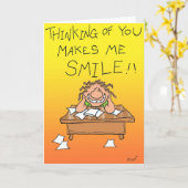 Carte Pensée à vous (Fleur jaune)