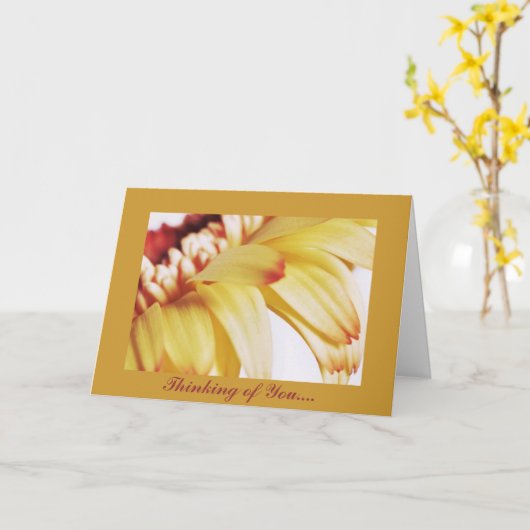 Carte Pensée à vous…. (Fleur jaune)