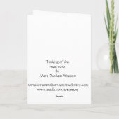 Carte Pensée à vous aquarelle par Mary Dunham Walters (Dos)