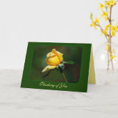 Carte Pensée à vous bourgeon de rose jaune (Fleur jaune)