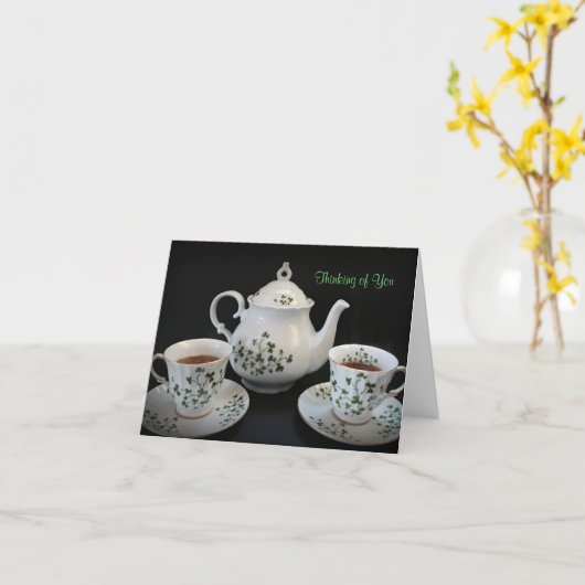 Carte Pensée à vous conception de Card~Shamrock de note (Fleur jaune)