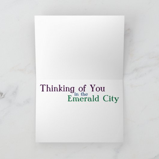 Carte Pensée à vous dans la ville verte (Intérieur)