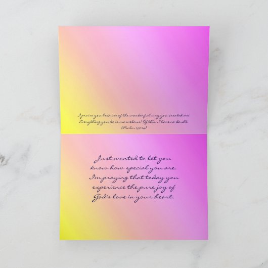 Carte Pensée à vous iris bleu (Intérieur)