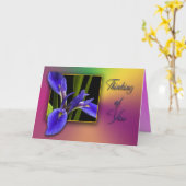 Carte Pensée à vous iris bleu (Fleur jaune)