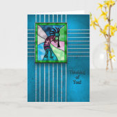 Carte Pensée à vous Kokopelli - collection indienne (Fleur jaune)