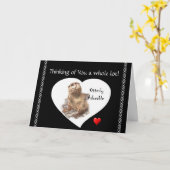 Carte Pensée à vous loutre drôle d'aquarelle d'Otterly (Fleur jaune)