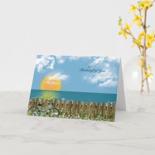 Carte Pensée à vous océan (Fleur jaune)