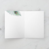 Carte Pensée à vous plume de paon inspirée (Intérieur)