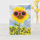 Carte Pensée aux vous-Lunettes de soleil sur le (Fleur jaune)