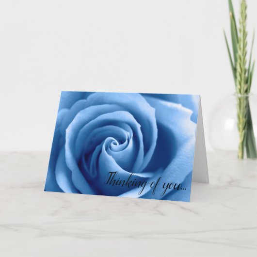 Carte Pensée de rose bleue pour toi (Devant)