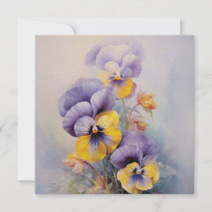 Carte Pensée de violette Pensée pour toi de style aquare
