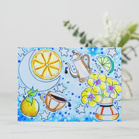 Carte Pensée et citron (Debout devant)
