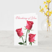 Carte Pensée florale de toi Fleurs roses roses Mlle You (Fleur jaune)