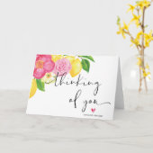 Carte Pensée florale rose de vous encourager la sympathi (Fleur jaune)