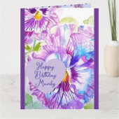 Carte Pensée Pensées Fleur Violette Nom de Fille Anniver (Devant)