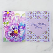 Carte Pensée Pensées Fleur Violette Nom de Filles d'Anni (Intérieur)