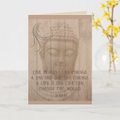 Carte Pensée positive Affirmation quotidienne bouddhiste (Fleur jaune)