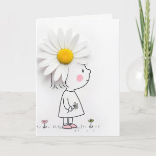 Carte Pensée pour toi Cheveux de marguerite