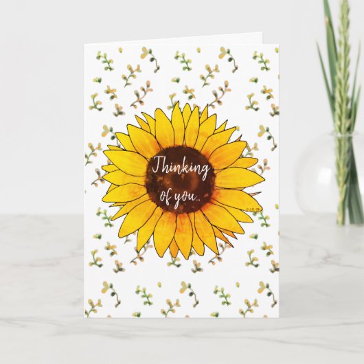 Carte pensée pour toi (floral) (Devant)