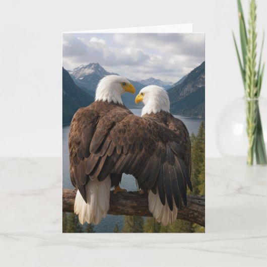 Carte Pensée pour vous Aigles royaux (Devant)