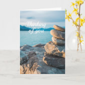 Carte Pensée pour vous Pierres naturelles zen Sympathie  (Fleur jaune)