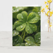 Carte Pensée pour Vous Trèfle à Quatre Feuilles (Fleur jaune)