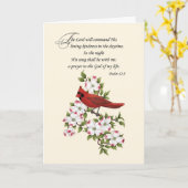 Carte Pensée religieuse de vous Cardinal sur Fleur de Co (Fleur jaune)