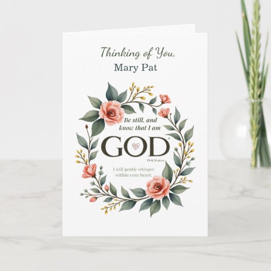 Carte Pensée religieuse de vous Couronne florale (Devant)