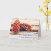 Carte Pensée rustique de vous Cônes de pin aquarelle per (Fleur jaune)