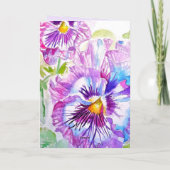 Carte Pensée Violette Fleur Fille Nom Anniversaire (Dos)
