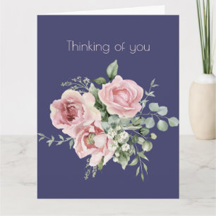 Carte Pensées de roses botaniques roses