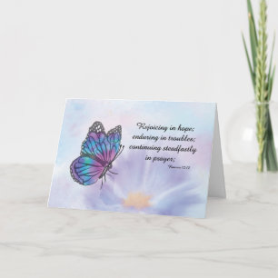 Carte Pensées et prières en temps difficile Papillon