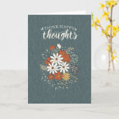 Carte Pensées Heureuses (Fleur jaune)