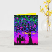 Carte Pensées Pour Toi Coucher De Soleil Avec Chie (Fleur jaune)